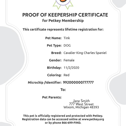 Proof of Keepership Certificate